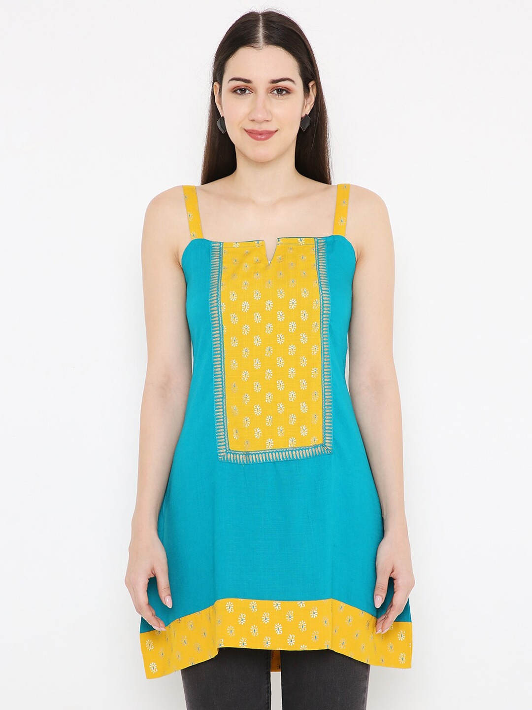 

Peppertree Green & Yellow Printed Tunic