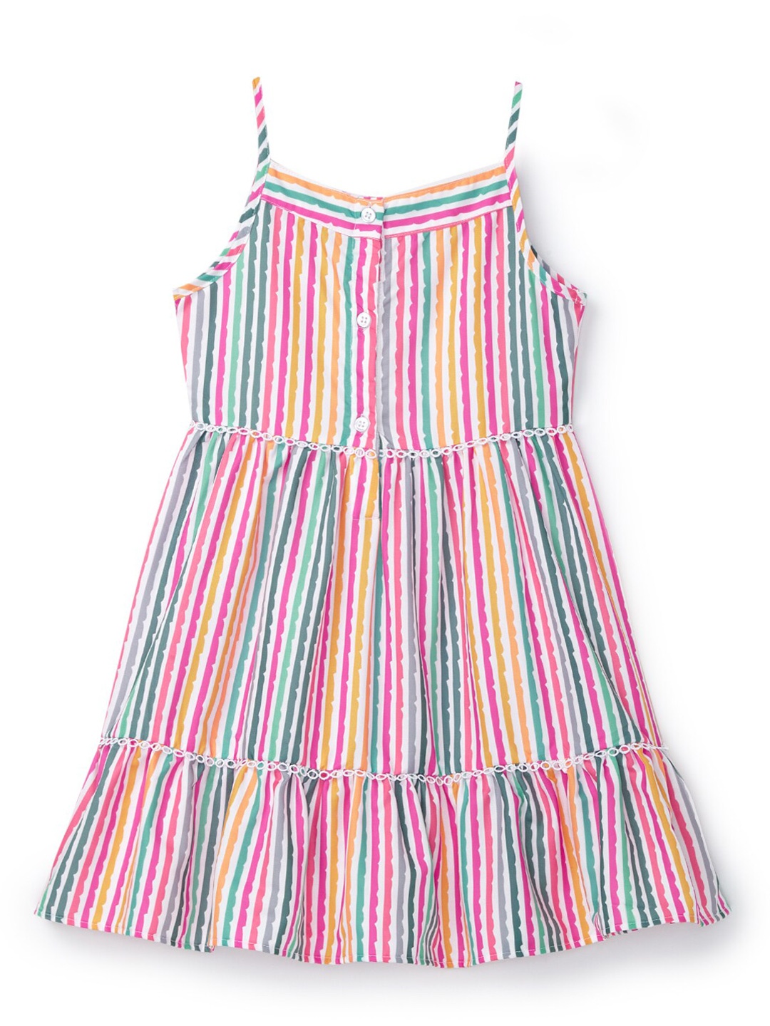 

YK Multicoloured Striped Peplum Dress, Multi