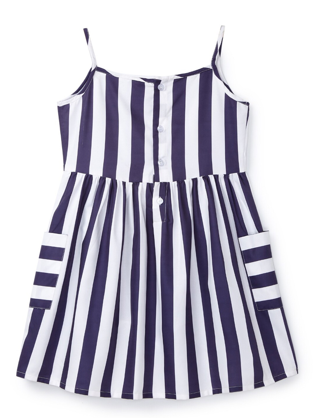 

YK Blue & mulberry Blue Striped Peplum Dress