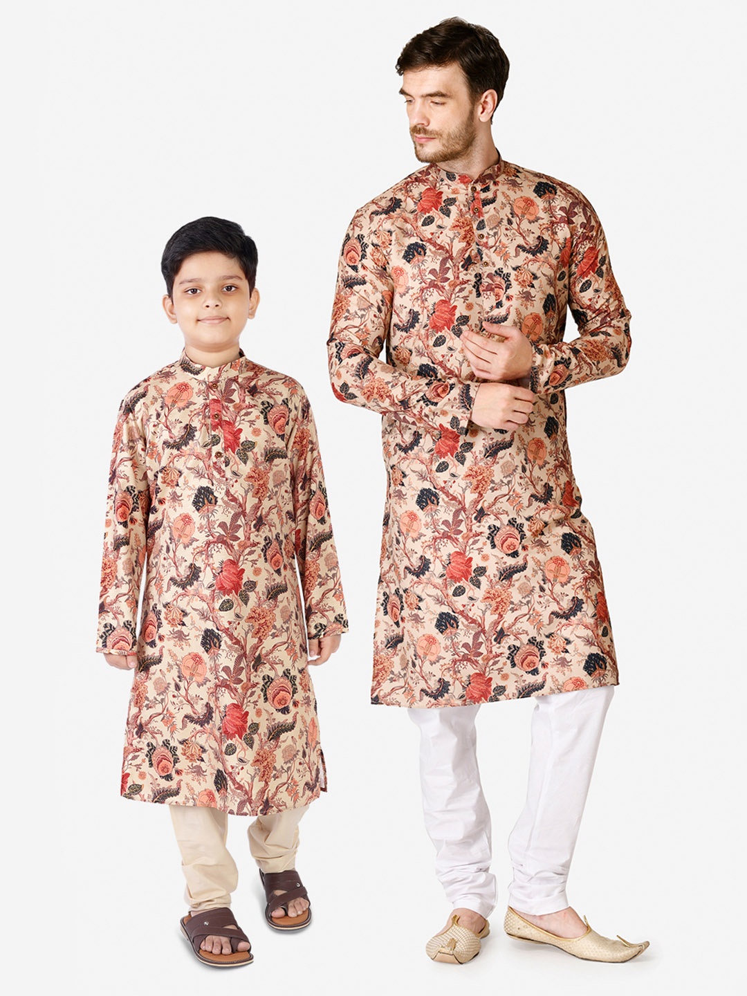 

TABARD Men Blue Floral Printed Kurta
