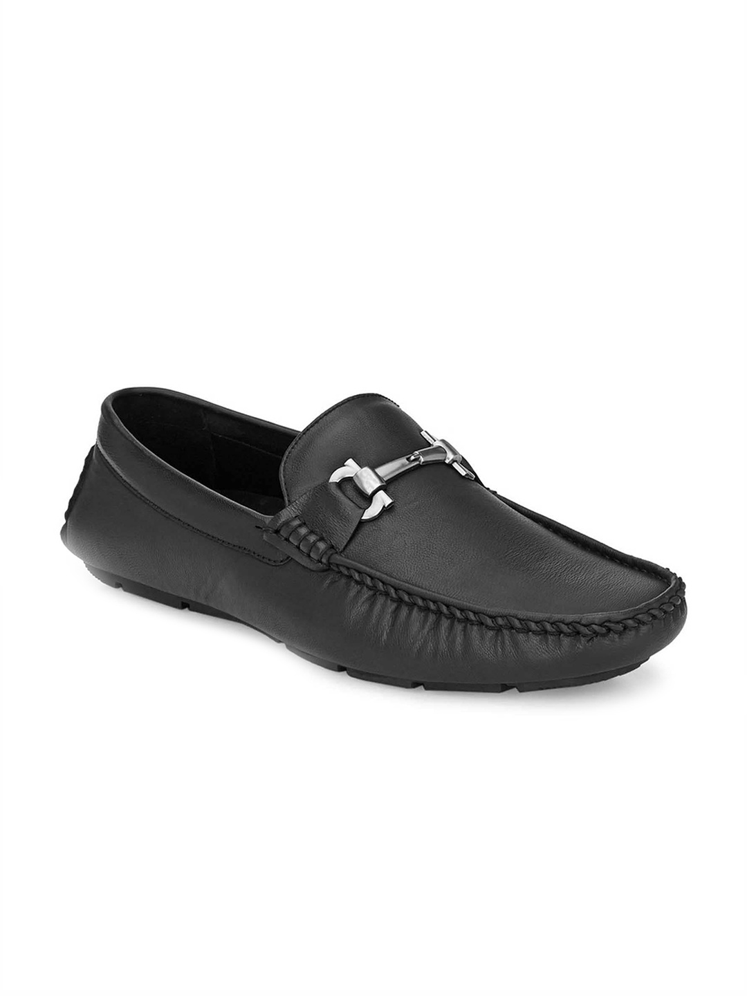 

birgos Men Black Suede Loafers