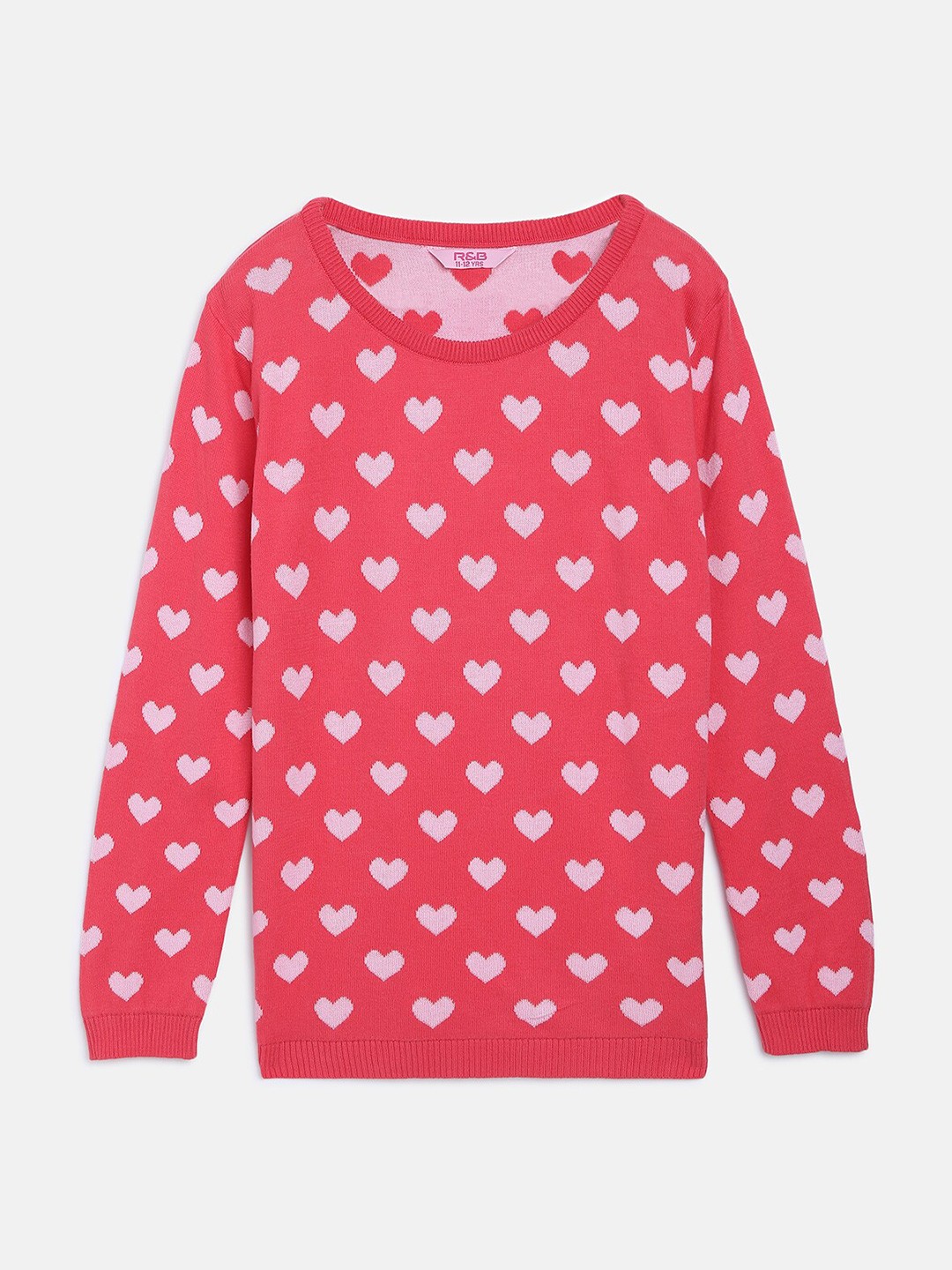 

R&B Girls Purple Printed Sweatshirt