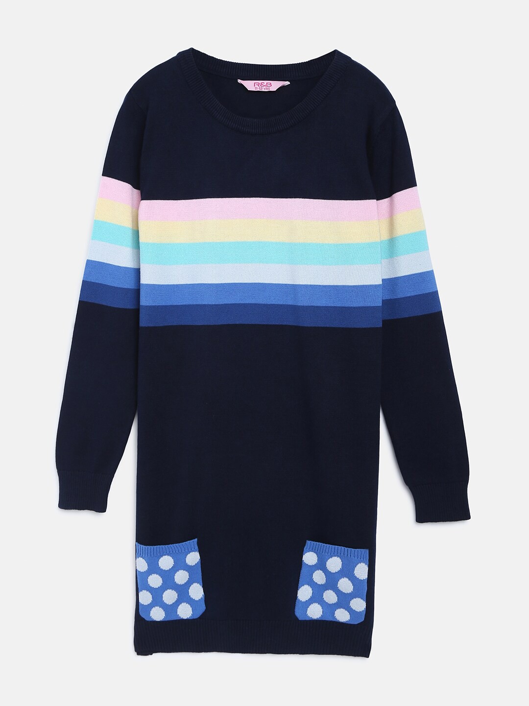 

R&B Girls Multicoloured Printed Sweatshirt Dress, Multi