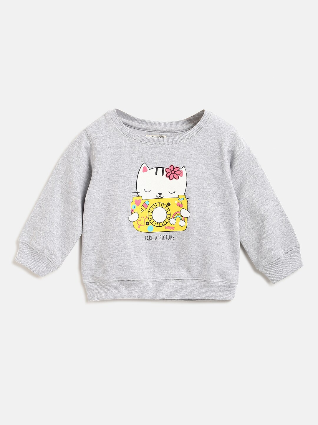 

R&B Girls Grey Printed Sweatshirt