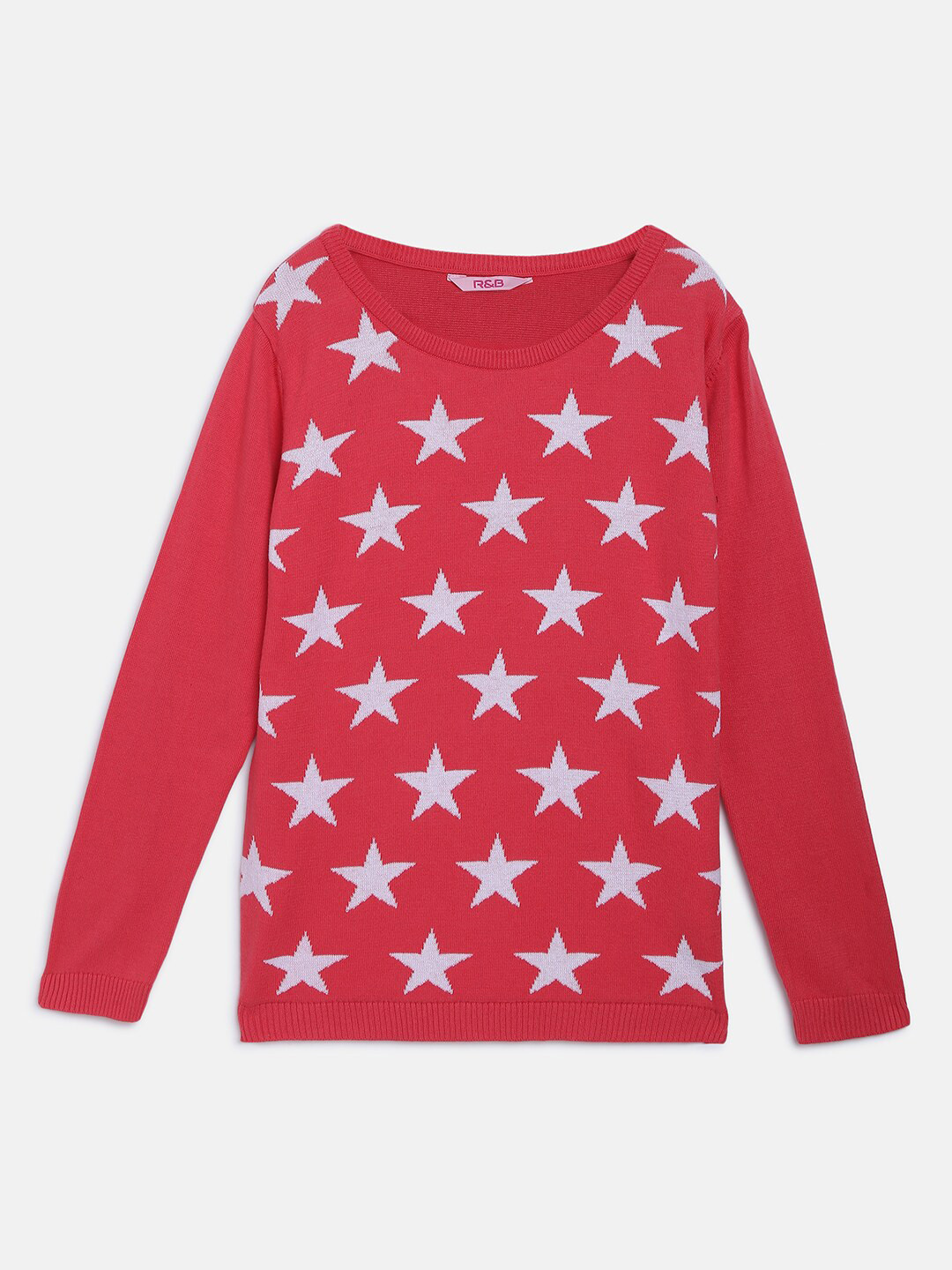 

R&B Girls Red Printed Sweatshirt