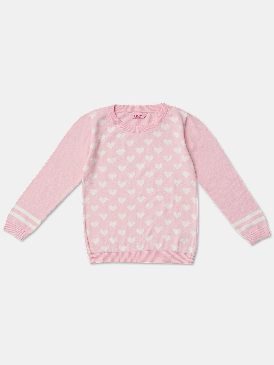 

R&B Girls Pink Printed Cotton Sweatshirt