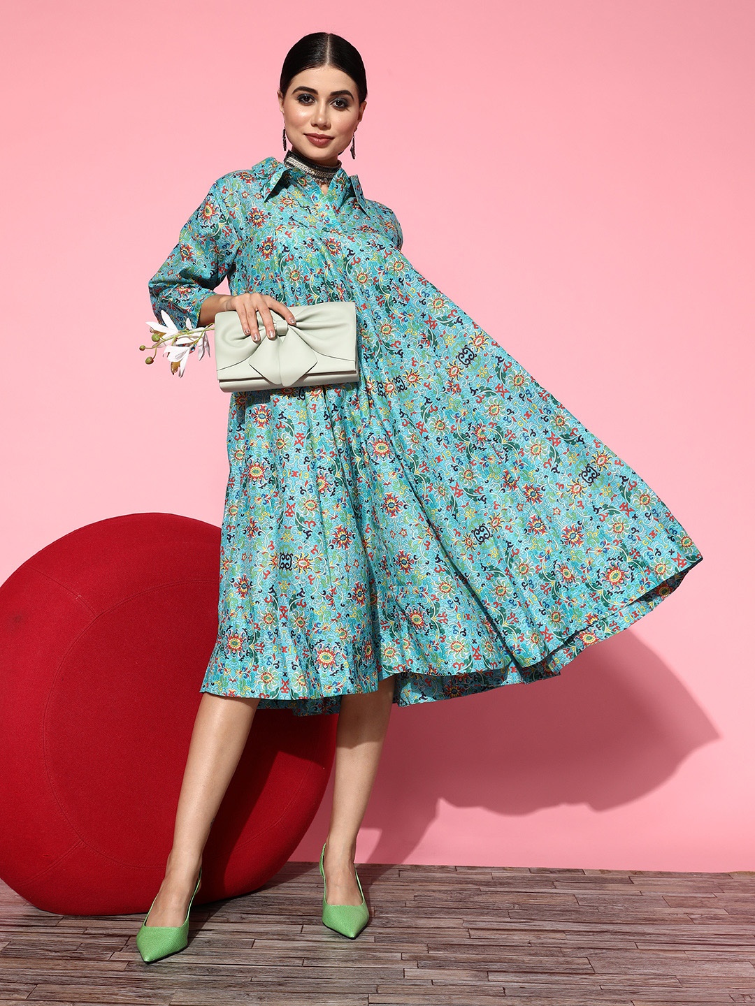 

InWeave Women Stylish Blue Floral Indie Gal Dress