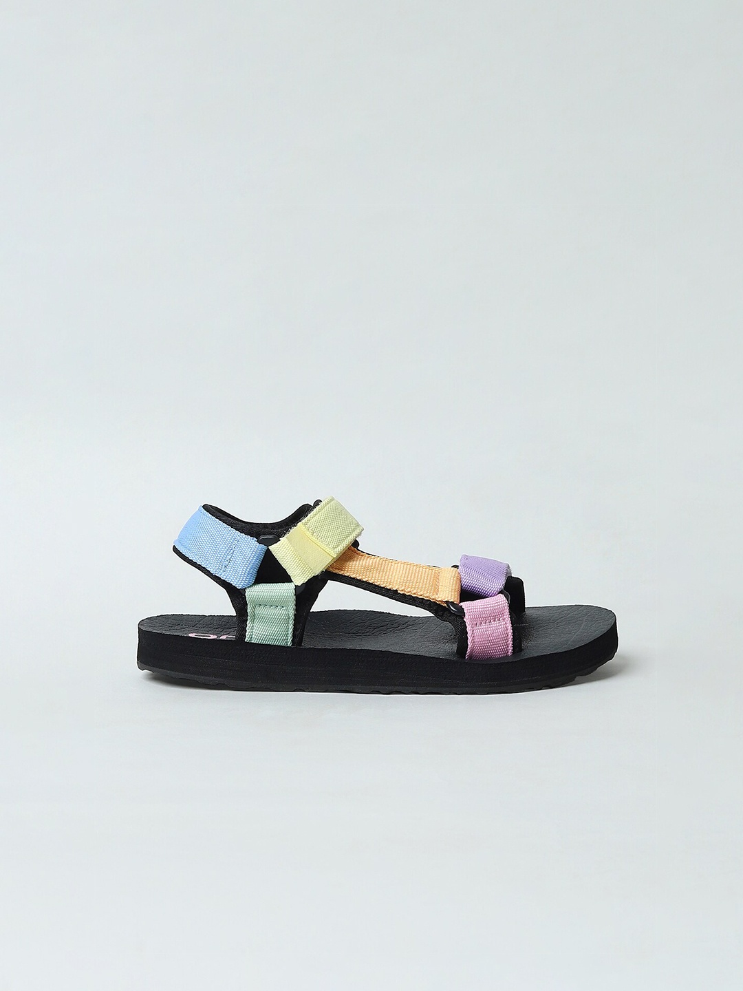 

ONLY Women Yellow & Orange Colourblocked Open Toe Flats