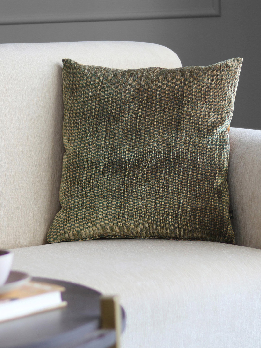 

GM Brown & Green Abstract Velvet Square Cushion Covers