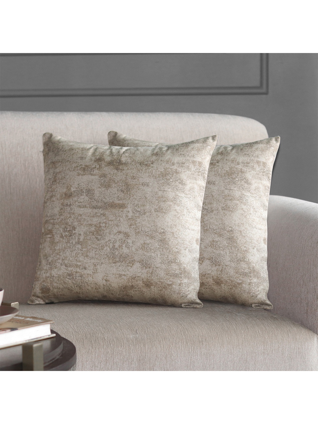 

GM Beige Set of 2 Abstract Square Cushion Covers