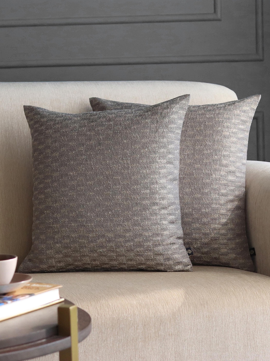 

GM Grey Set of 2 Abstract Square Cushion Covers