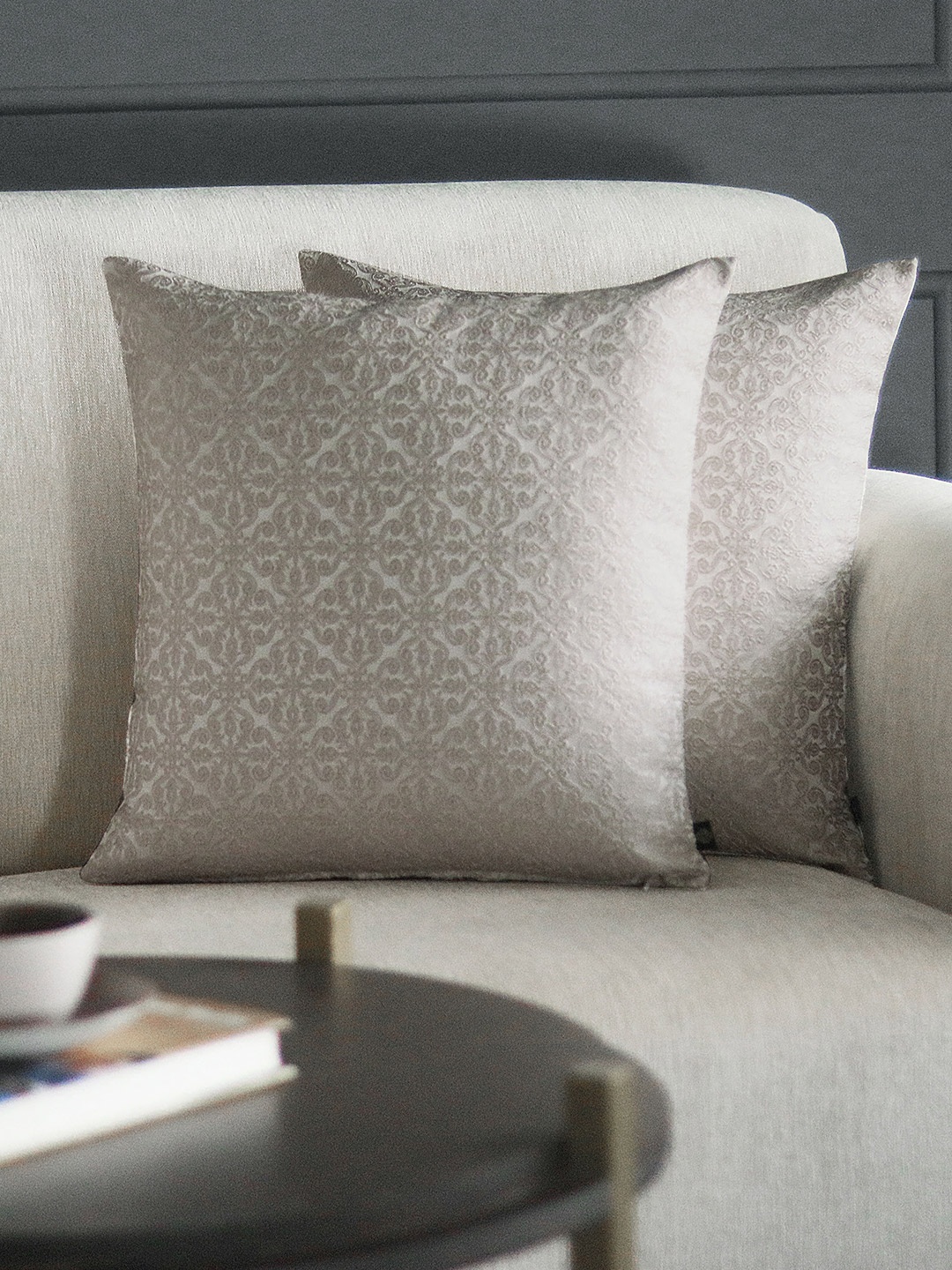 

GM Grey Set of 2 Jacquard Square Cushion Covers