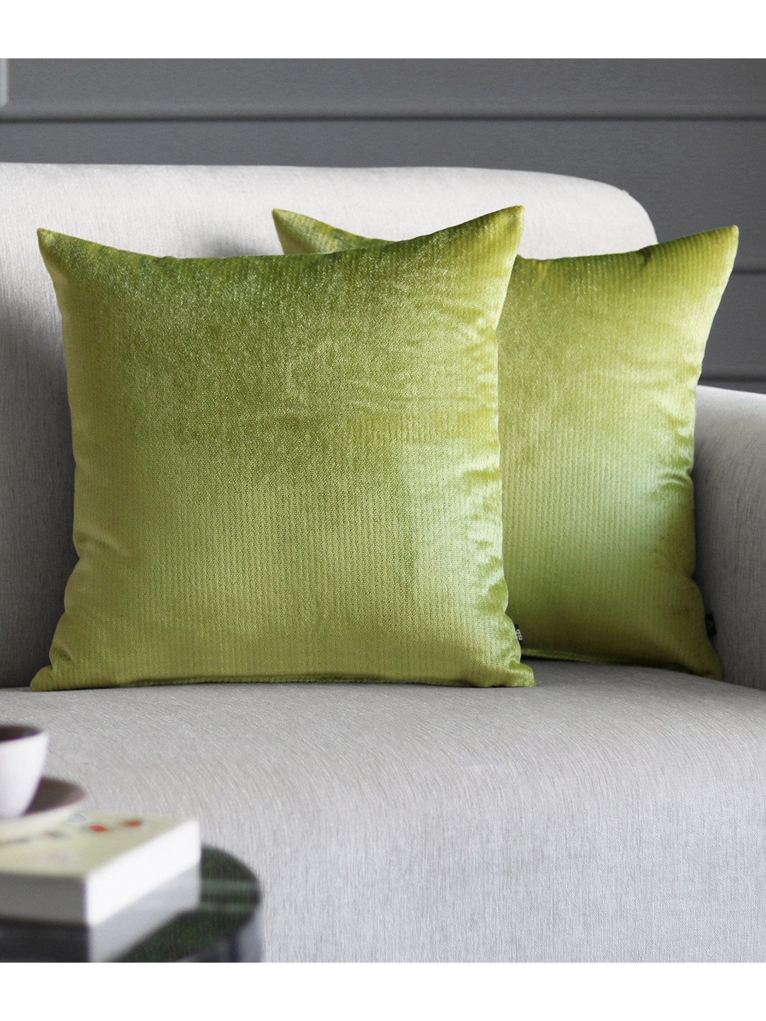 

GM Green Set of 2 Velvet Square Cushion Covers