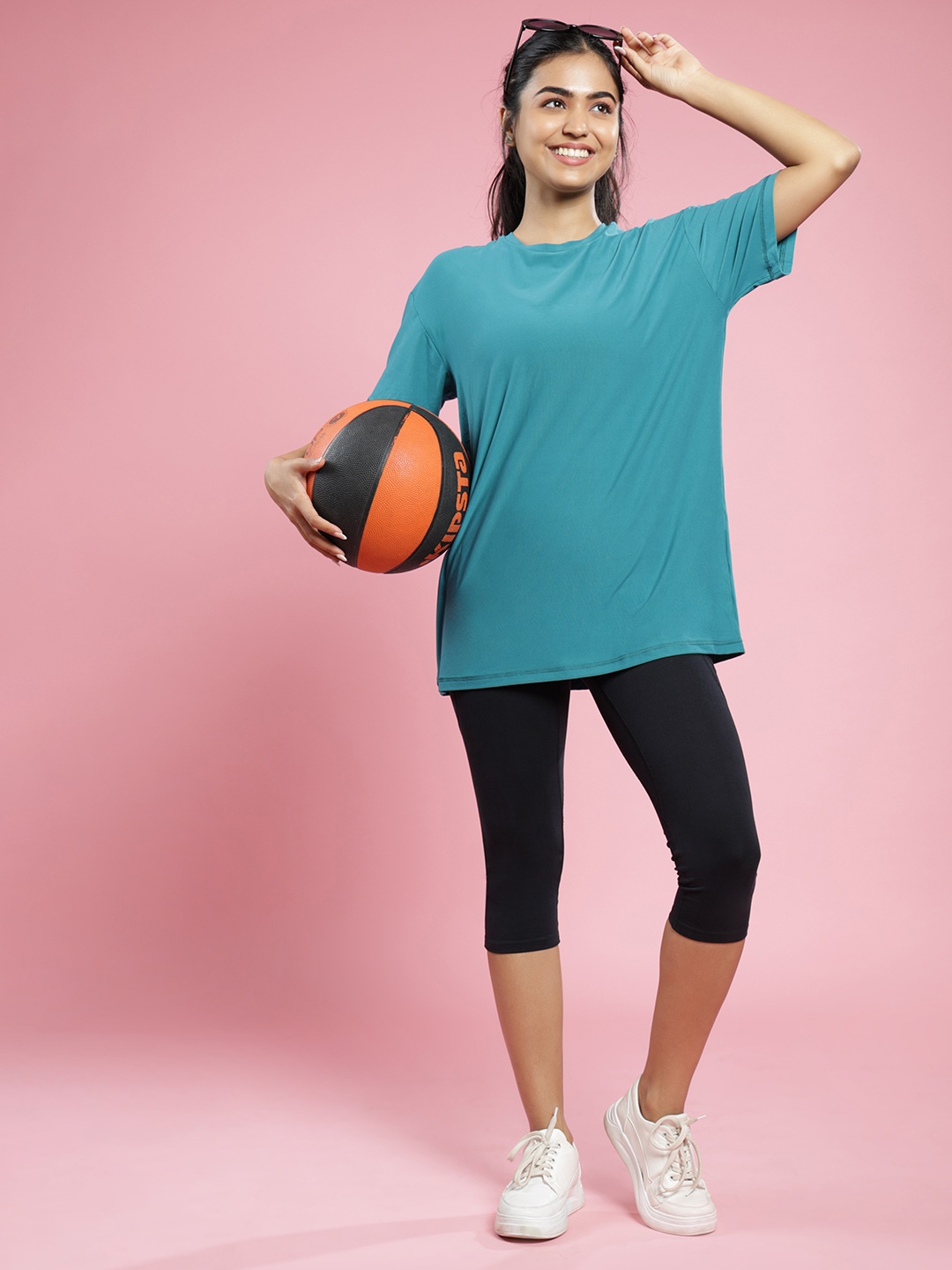 

Blissclub Women BreezeFlo Oversized The Breezy Boyfriend T-Shirt, Teal