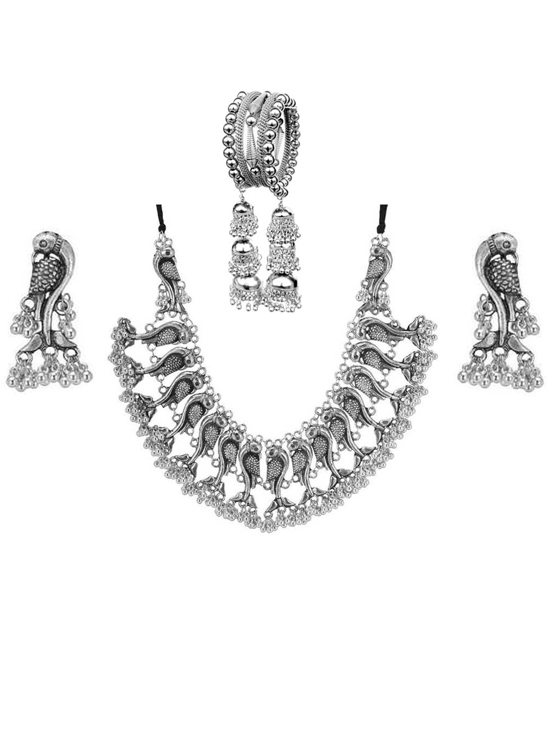 

Vembley Women Oxidised Silver-Plated Beaded Jewellery Set