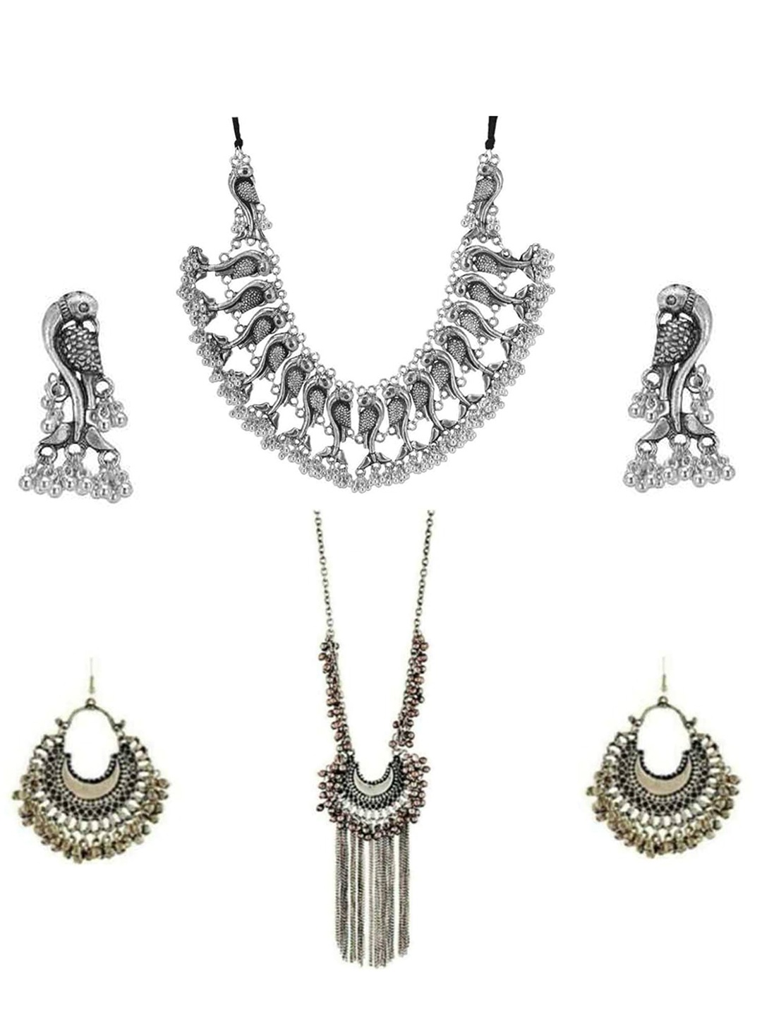 

Vembley Silver-Plated Set of 2 Traditional Silver Jewelry Set for women and Girls