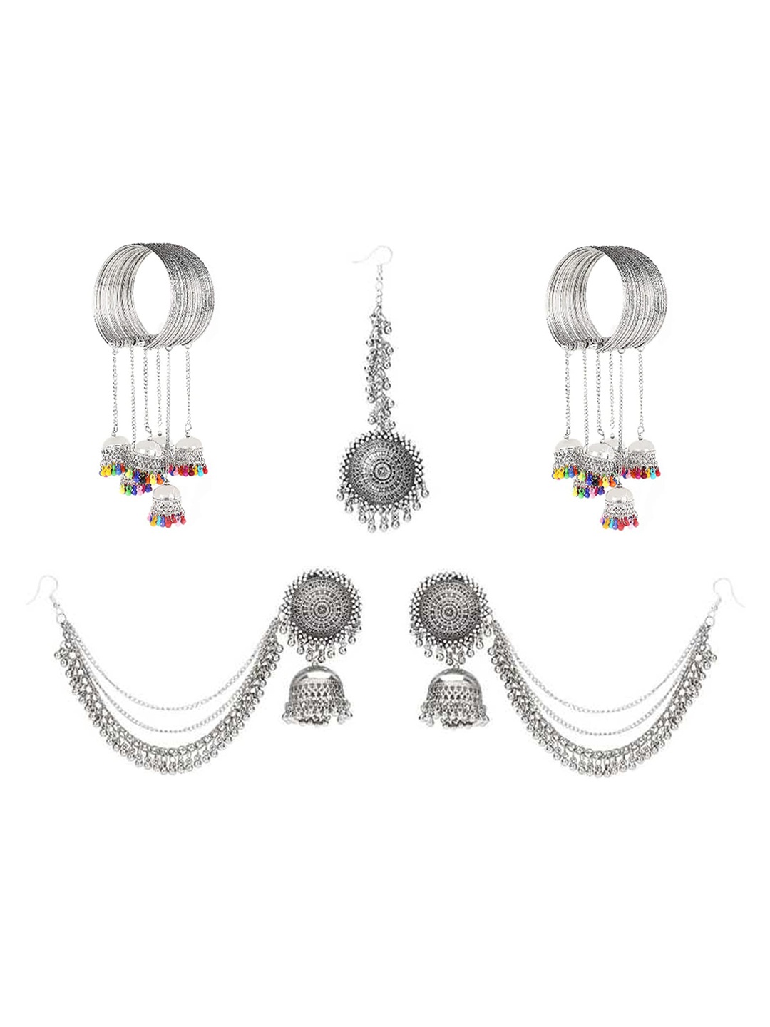 

Vembley Silver-Plated Oxidised Jewellery Set