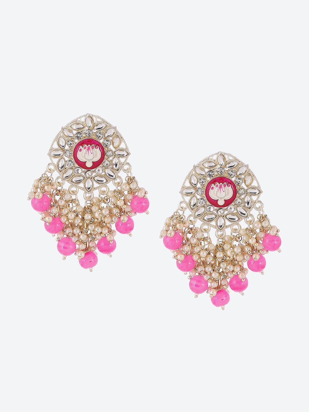 

Rangriti Pink Contemporary Drop Earrings