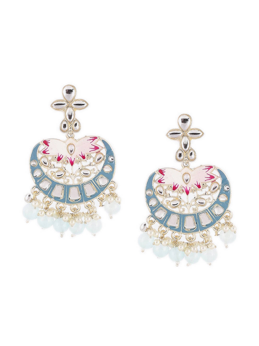 

Rangriti Blue Contemporary Chandbalis Earrings