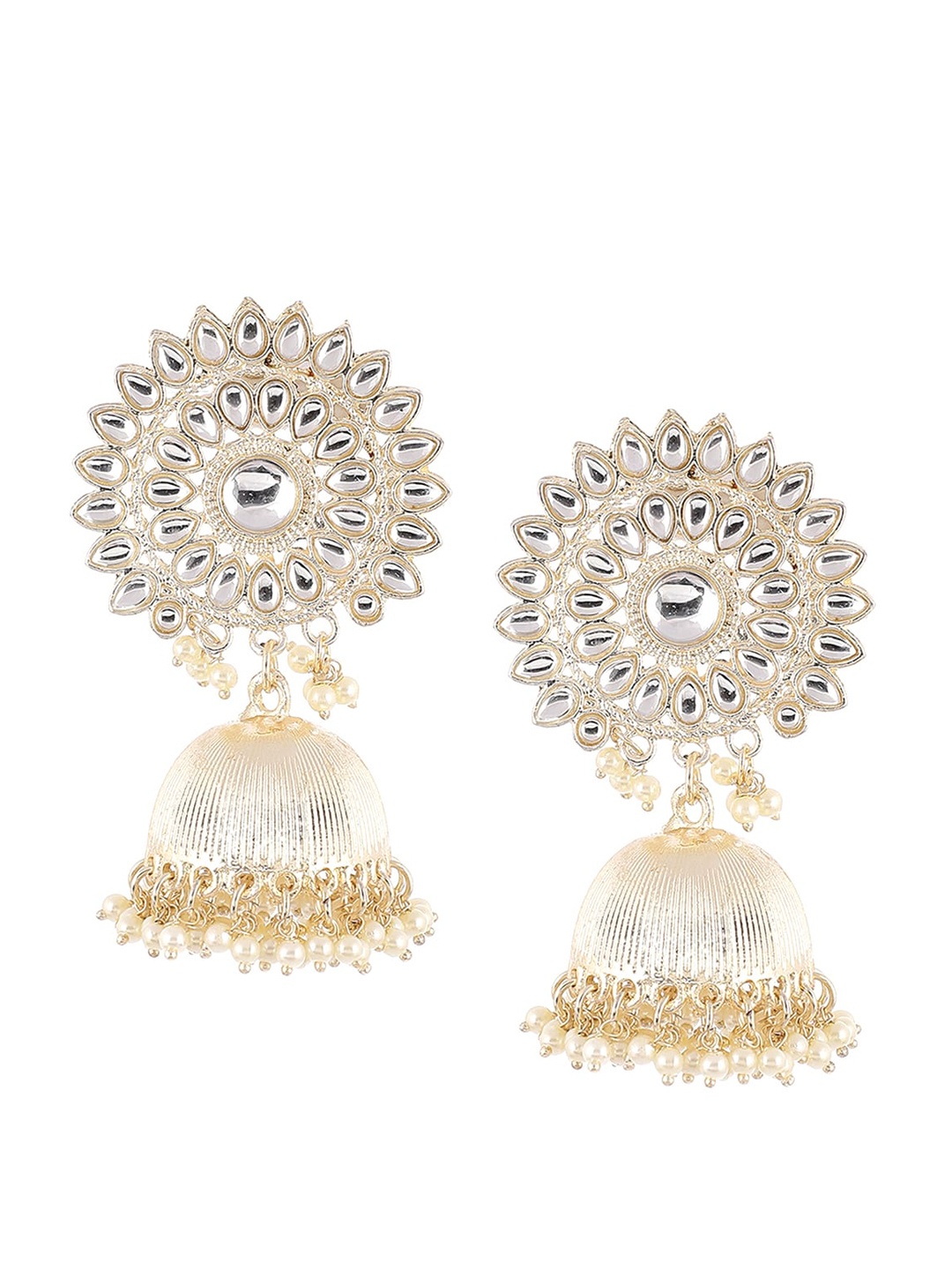 

Rangriti Gold-Toned Contemporary Jhumkas Earrings