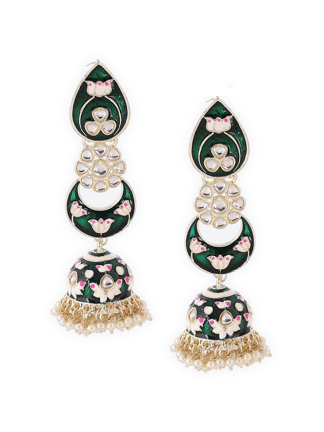 

Rangriti Women Green Contemporary Jhumkas Earrings