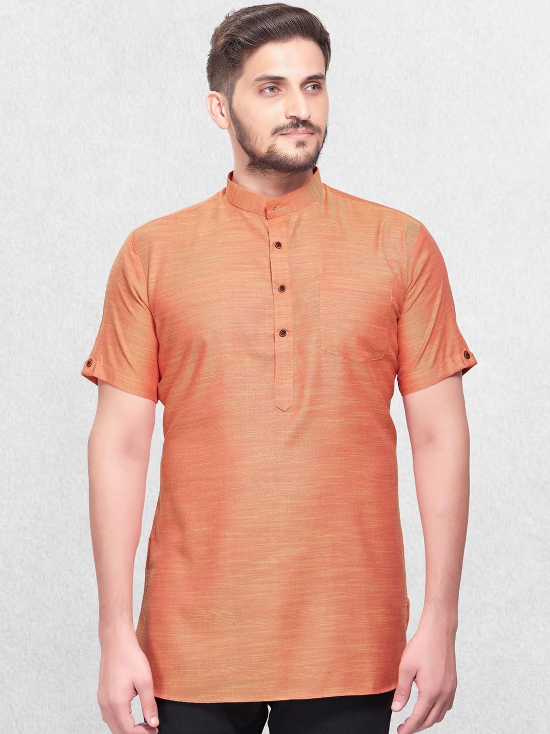 

SHIWAM ETHNIX Men Orange Kurta