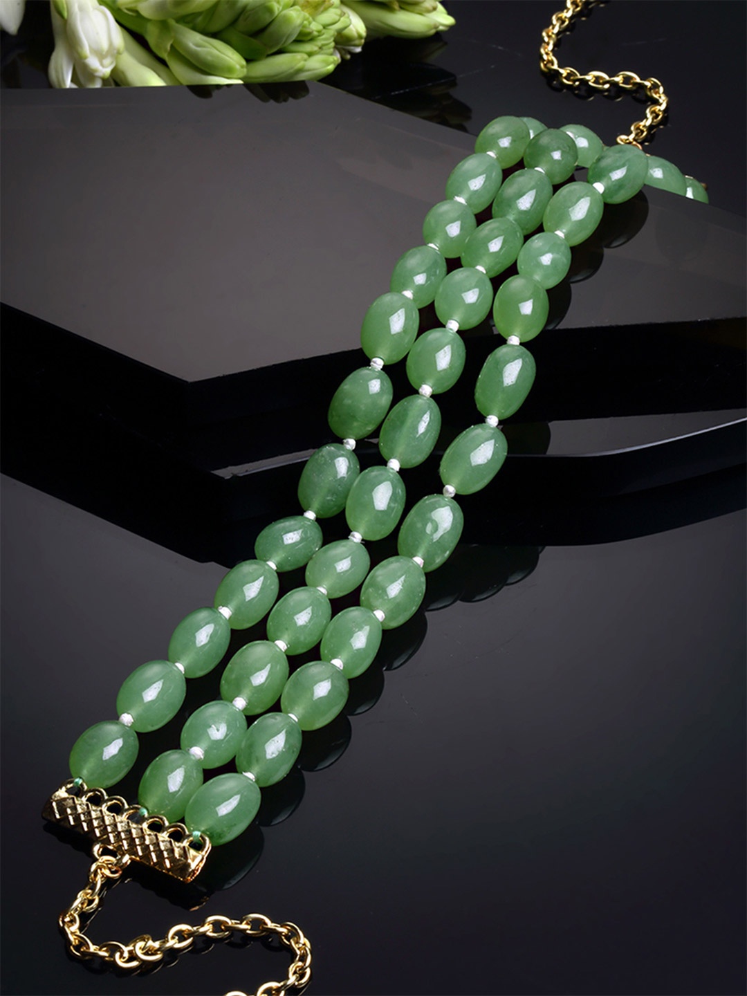 

KARATCART Green Gold-Plated Handcrafted Necklace