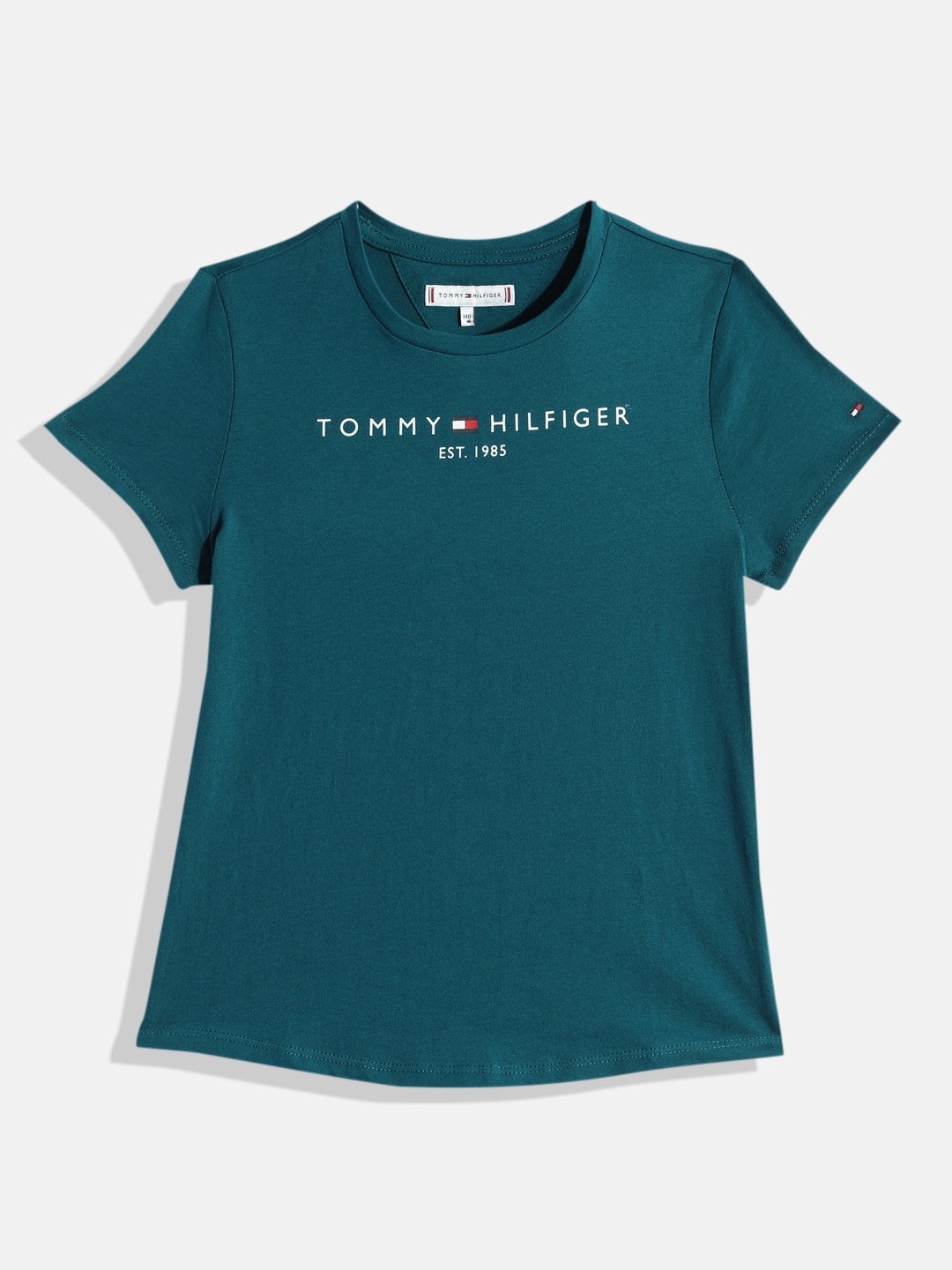 

Tommy Hilfiger Girls Teal Blue Pure Cotton T-shirt