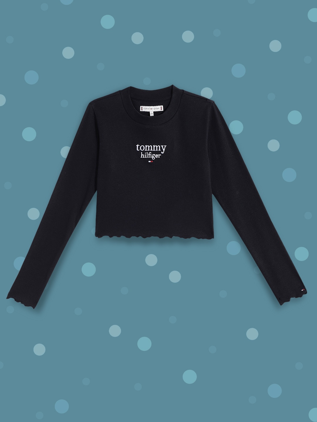 

Tommy Hilfiger Girls Navy Blue Brand Logo Printed T-shirt