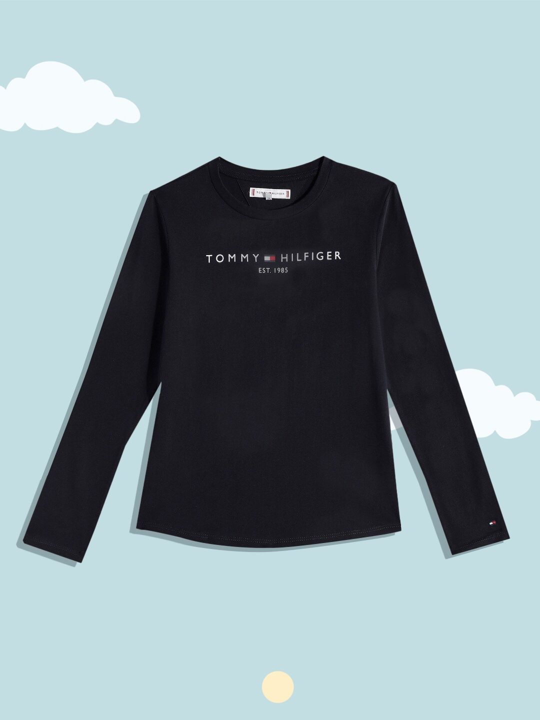 

Tommy Hilfiger Girls Navy Blue Brand Logo Pure Cotton T-shirt