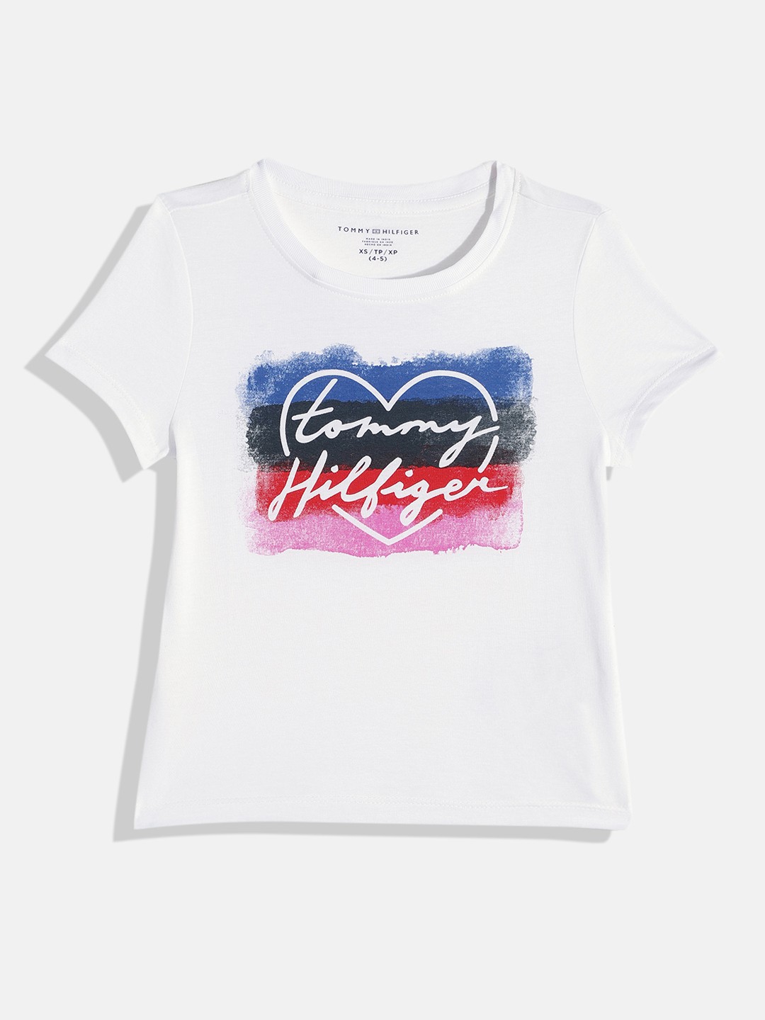 

Tommy Hilfiger Girls White Brand Logo Printed Pure Cotton T-shirt