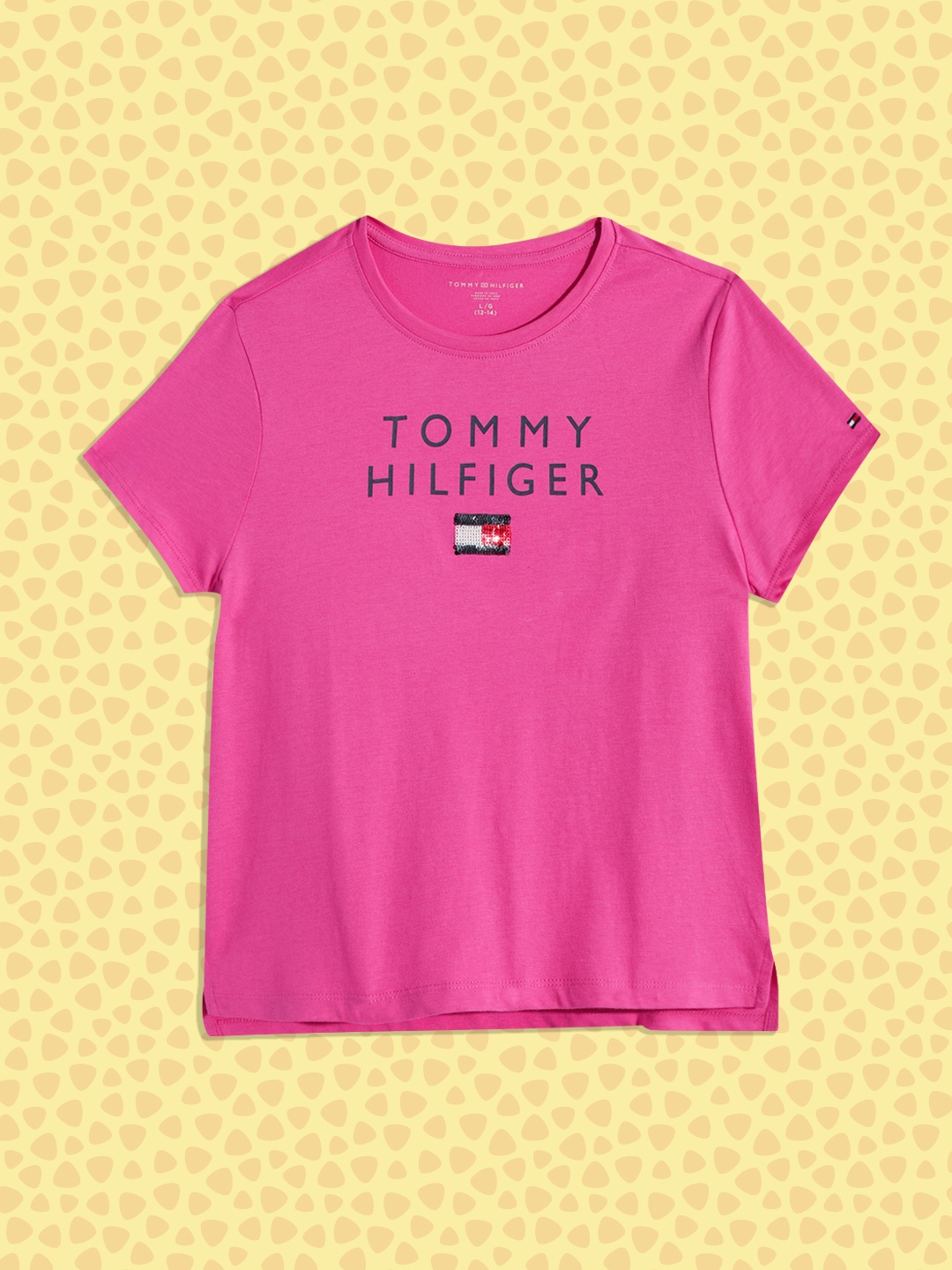 

Tommy Hilfiger Girls Pink Brand Logo Printed Pure Cotton T-shirt