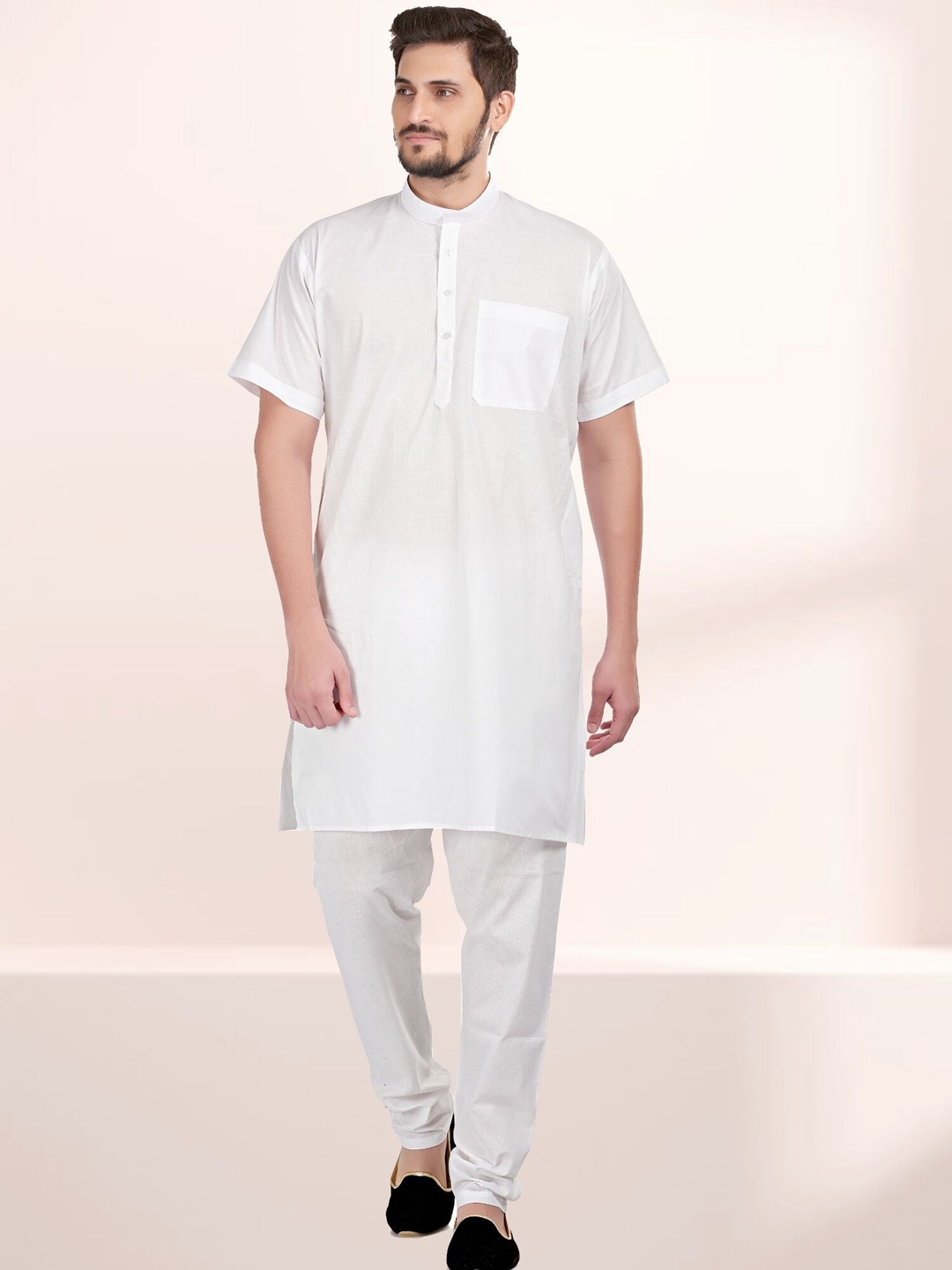 

SHIWAM ETHNIX Men White Solid Kurta