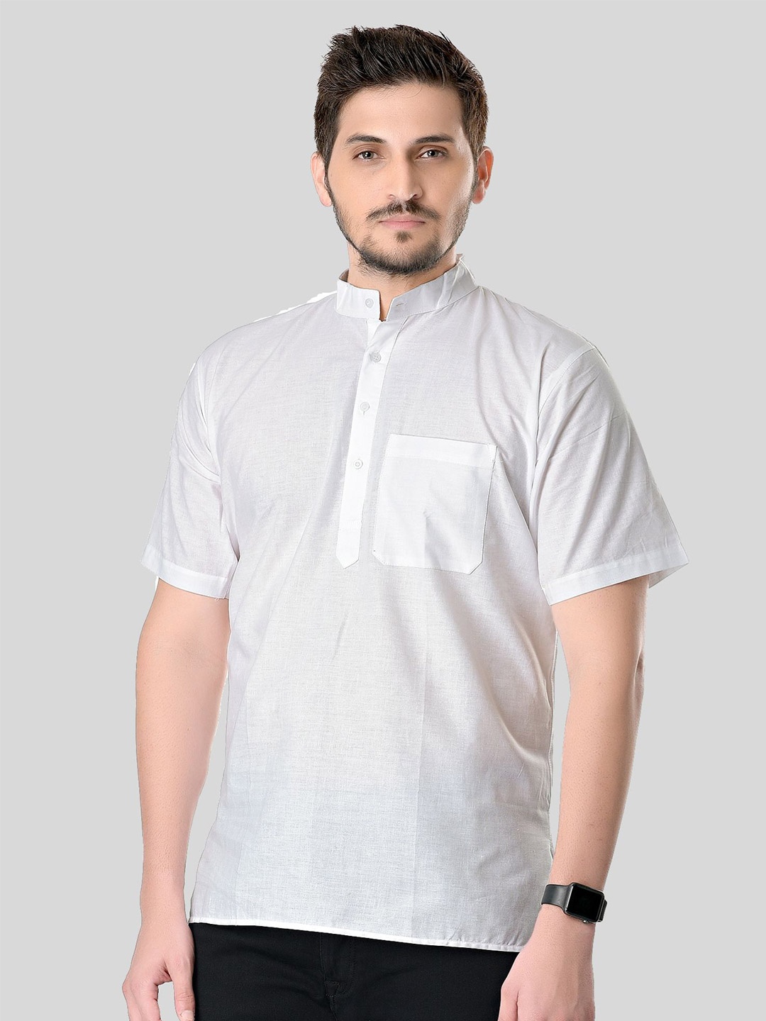 

SHIWAM ETHNIX Solid Cotton Kurta, White