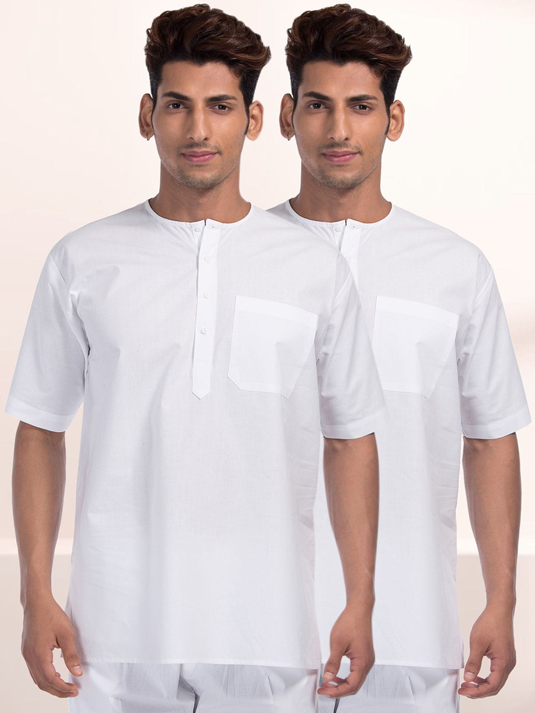 

SHIWAM ETHNIX Men White Thread Work Kurta