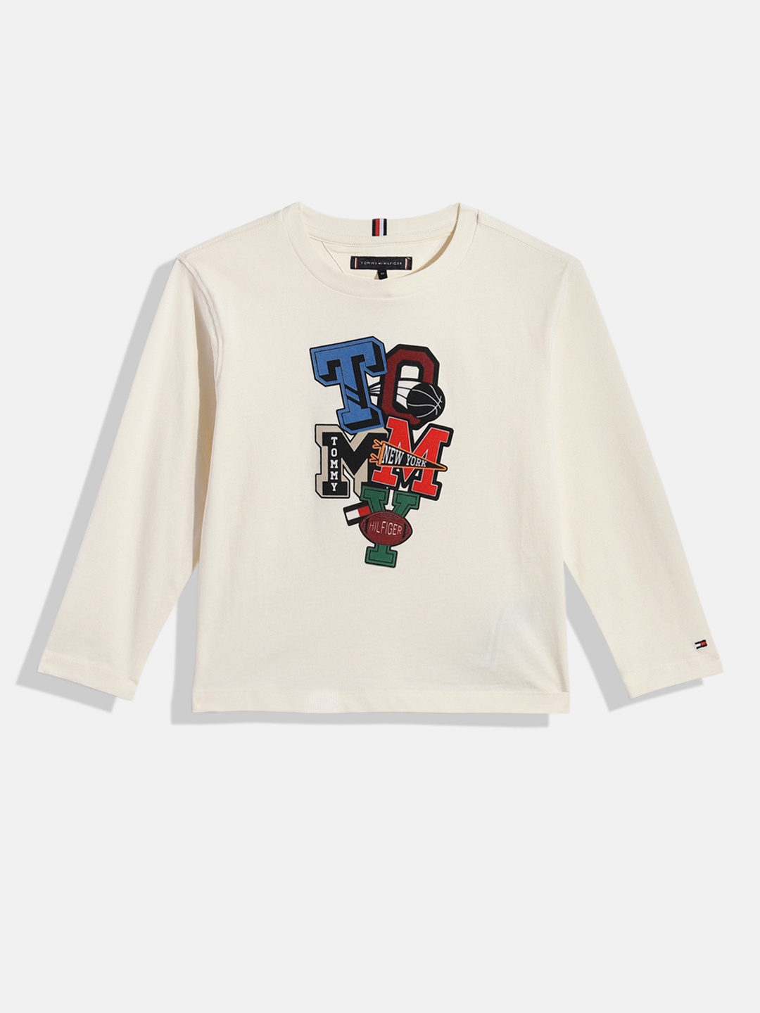

Tommy Hilfiger Boys Off White Brand Logo Pure Cotton T-shirt