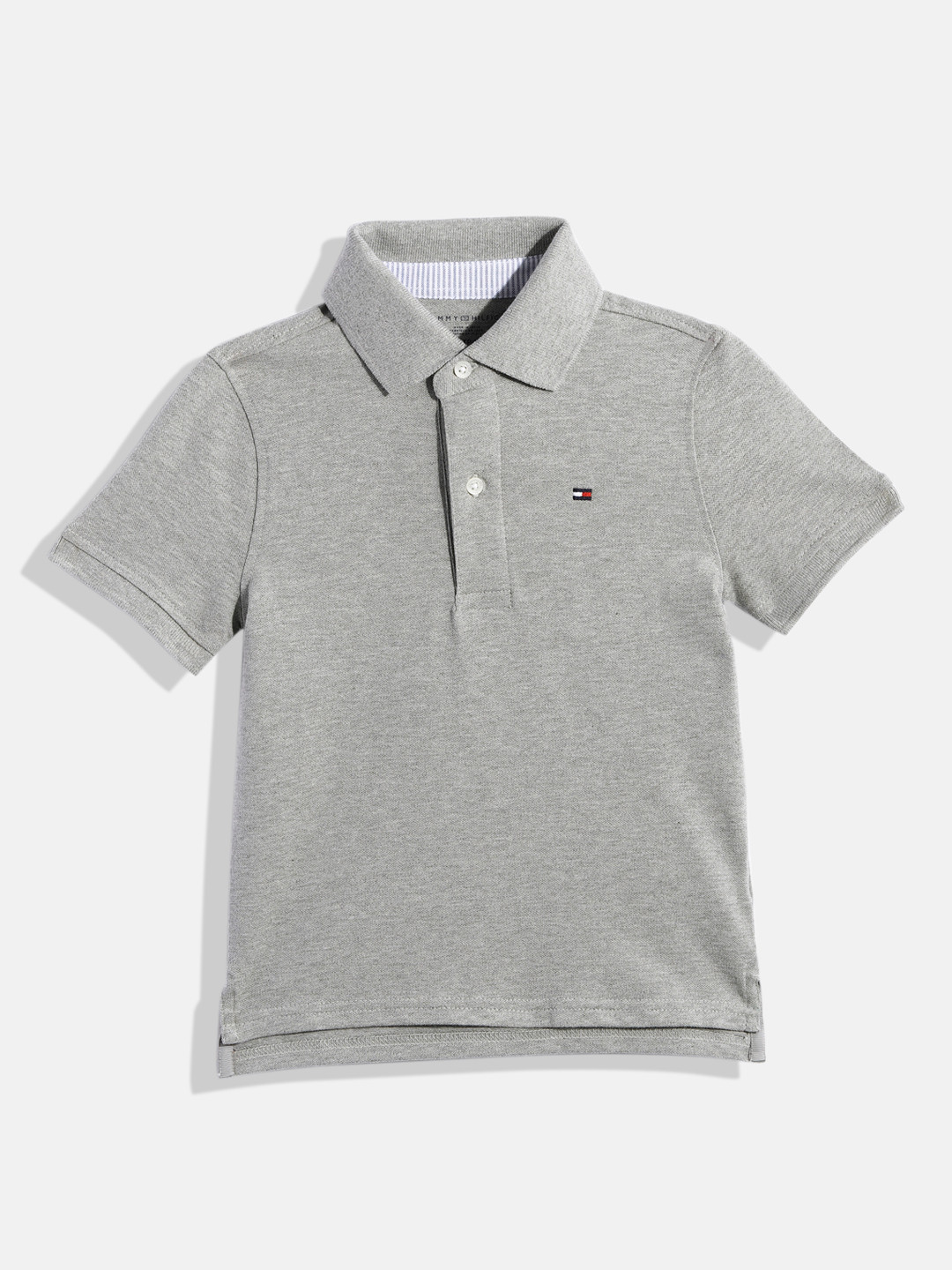 

Tommy Hilfiger Boys Grey Solid Polo Collar T-shirt