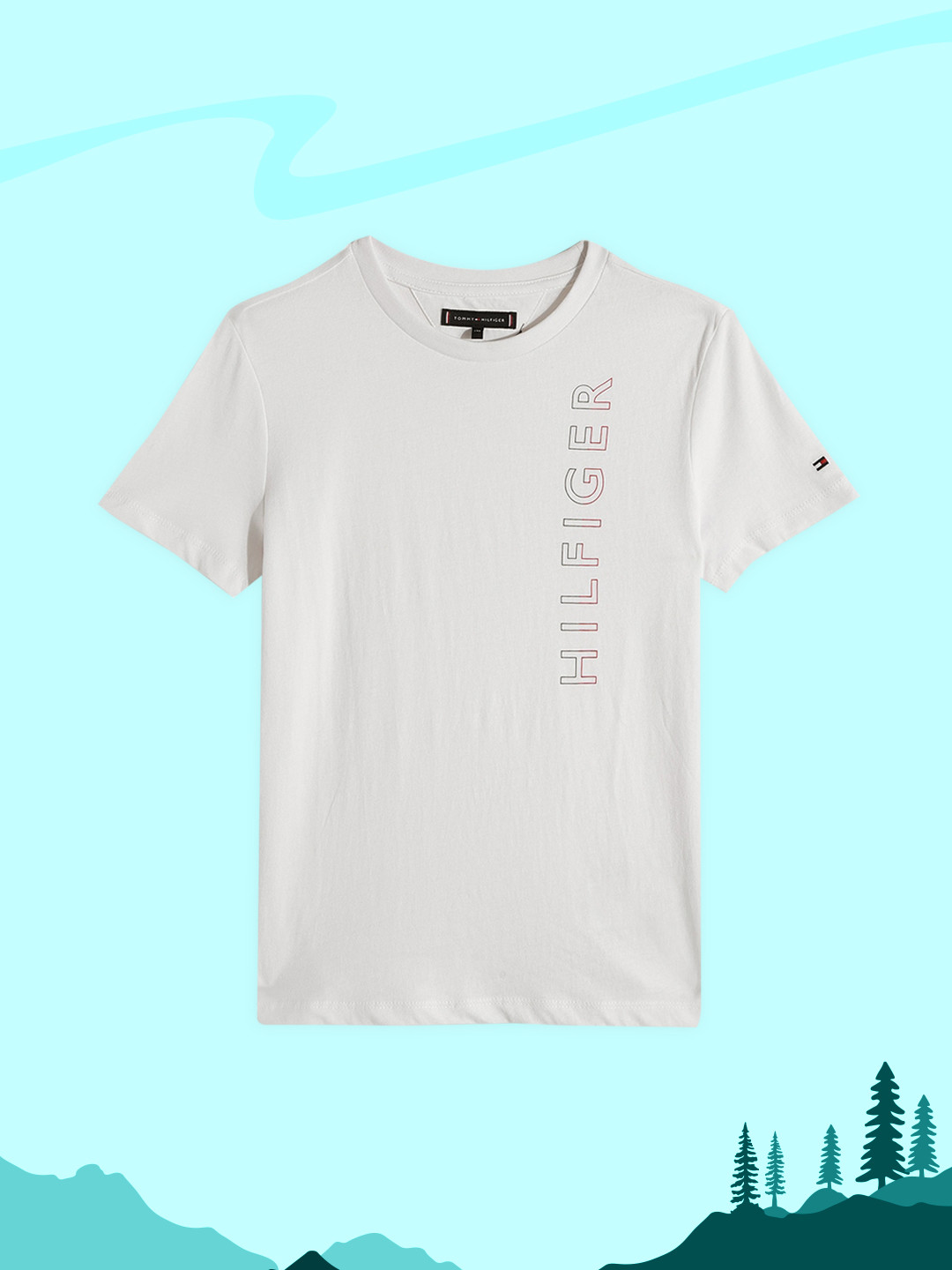 

Tommy Hilfiger Boys White Printed Pure Cotton Sustainable T-shirt