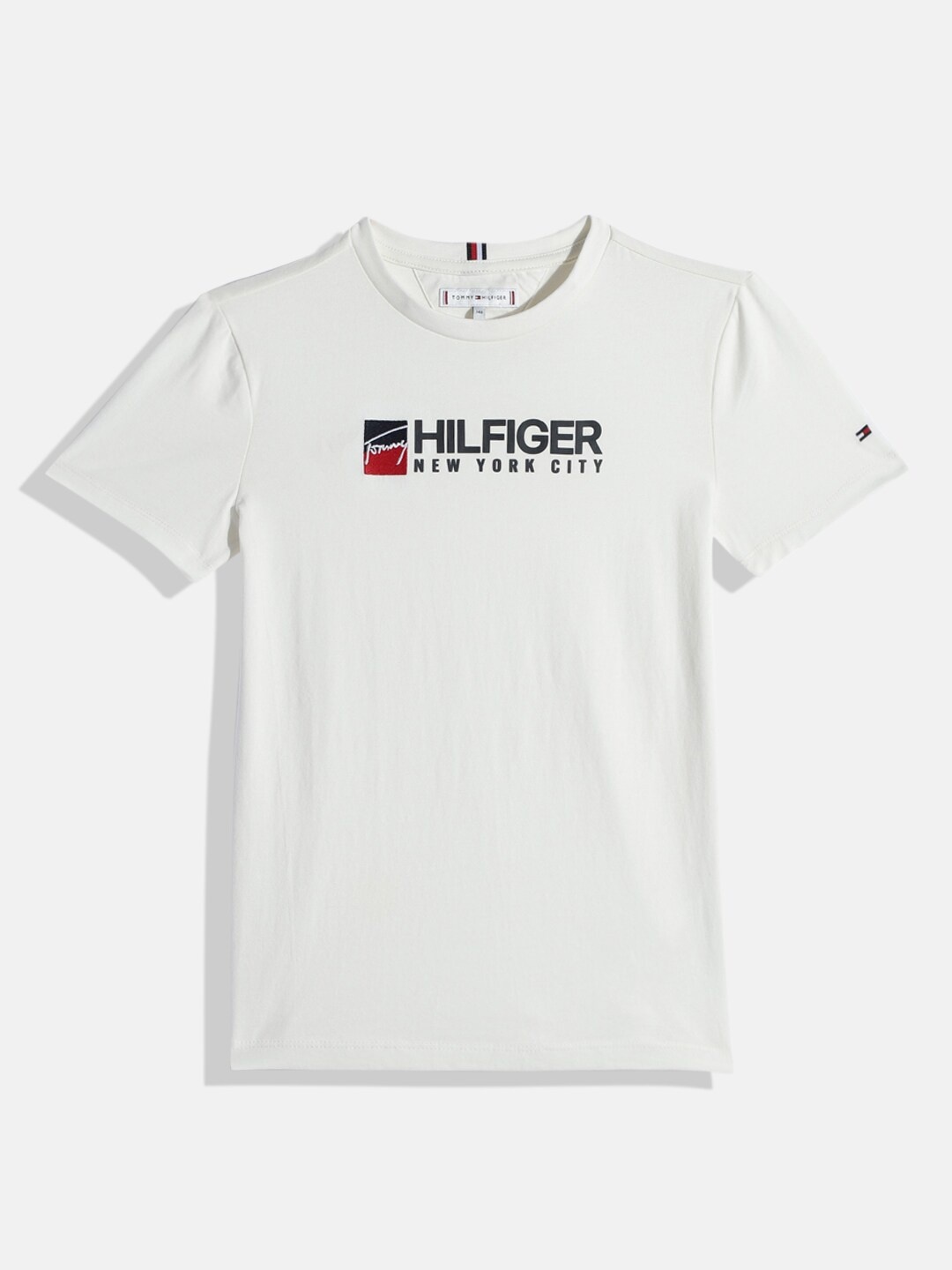 

Tommy Hilfiger Boys White Brand Logo Printed T-shirt
