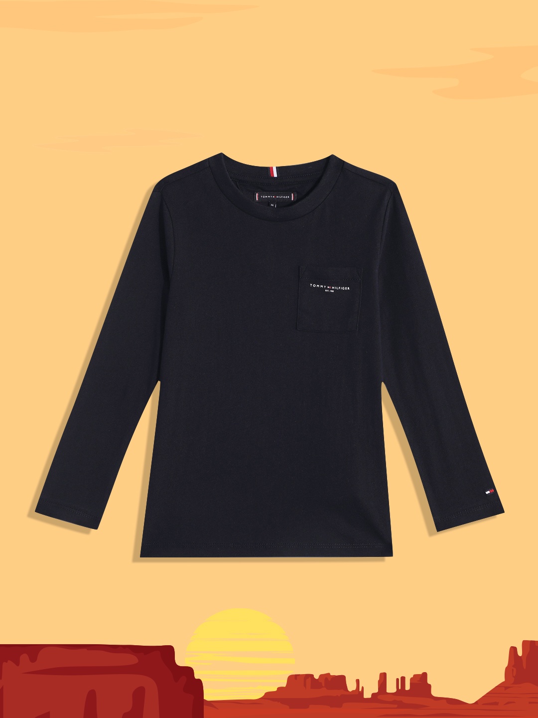 

Tommy Hilfiger Boys Blue Solid Pure Cotton T-shirt