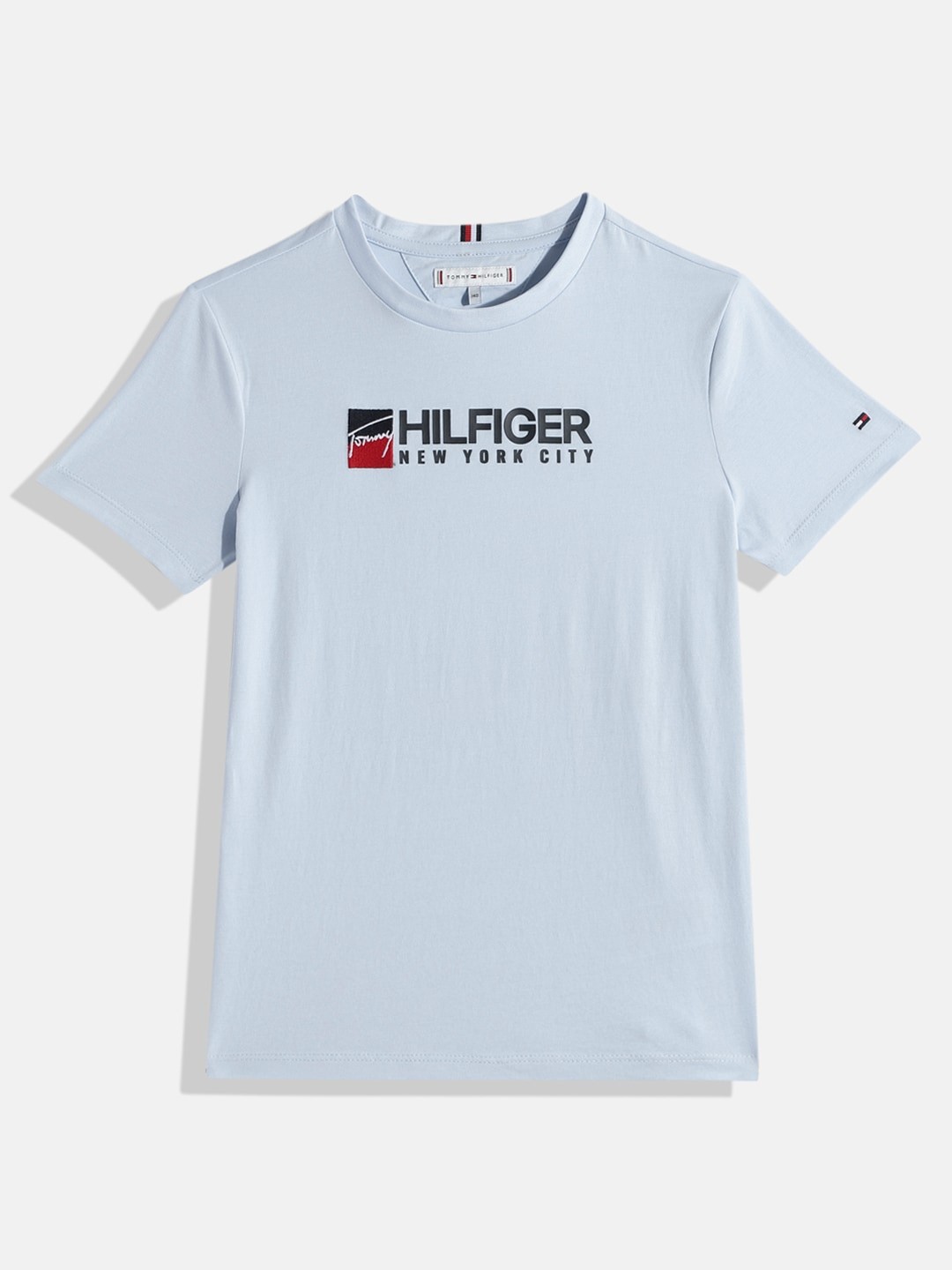 

Tommy Hilfiger Boys Blue Printed Pure Cotton Sustainable T-shirt
