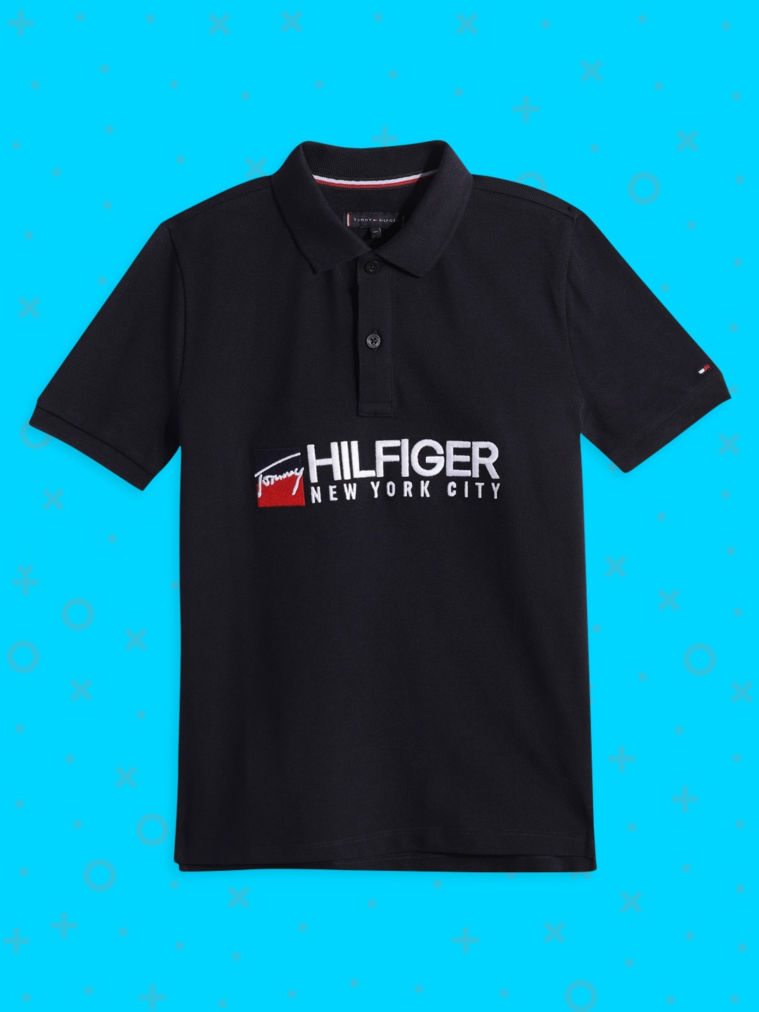 

Tommy Hilfiger Boys Navy Blue Brand Logo Embroidery Pure Cotton T-shirt