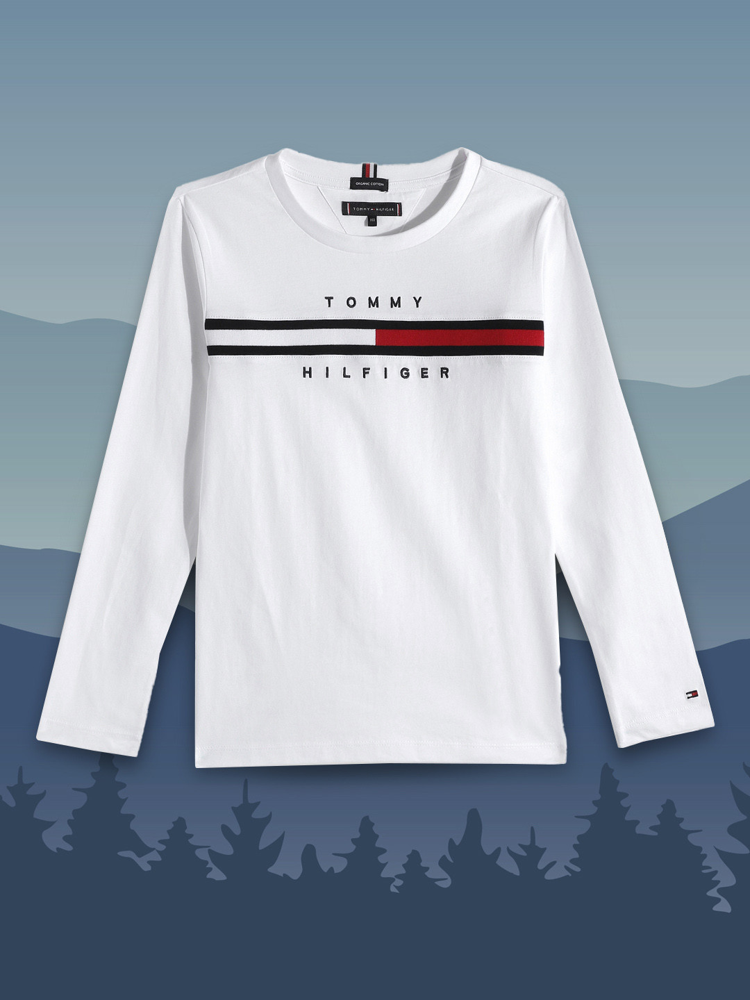 

Tommy Hilfiger Boys White Brand Logo Embroidered Pure Cotton T-shirt