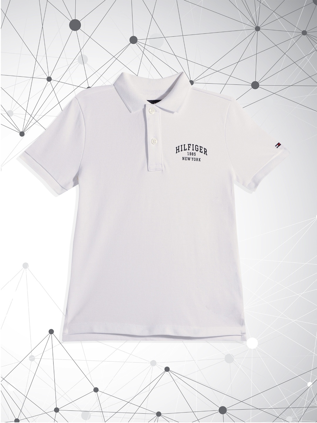 

Tommy Hilfiger Boys White Pure Cotton Polo Collar T-shirt