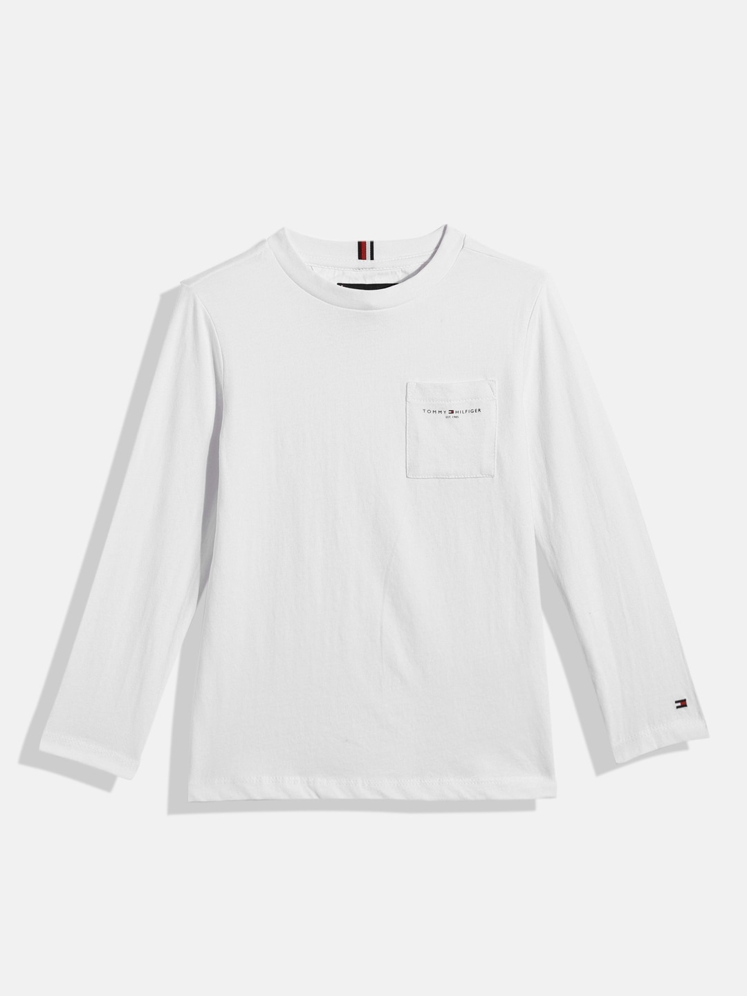 

Tommy Hilfiger Boys White Solid Pure Cotton T-shirt