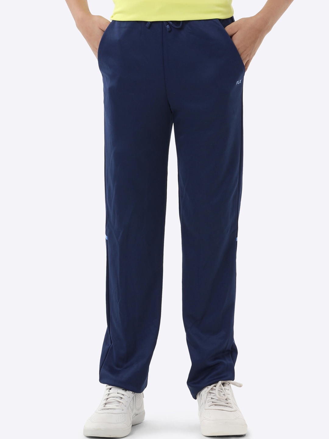 

FLX By Decathlon Boys Navy Blue Solid Straight-Fit Track Pants