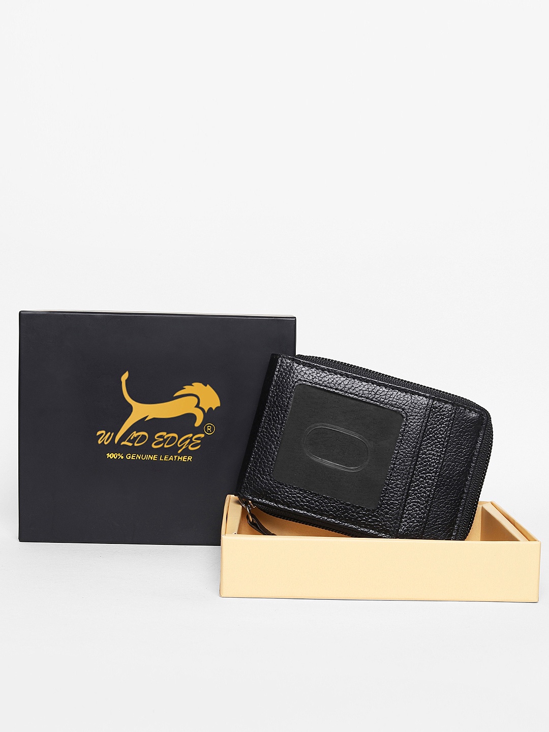 

WILD EDGE Men Black Leather Two Fold Wallet