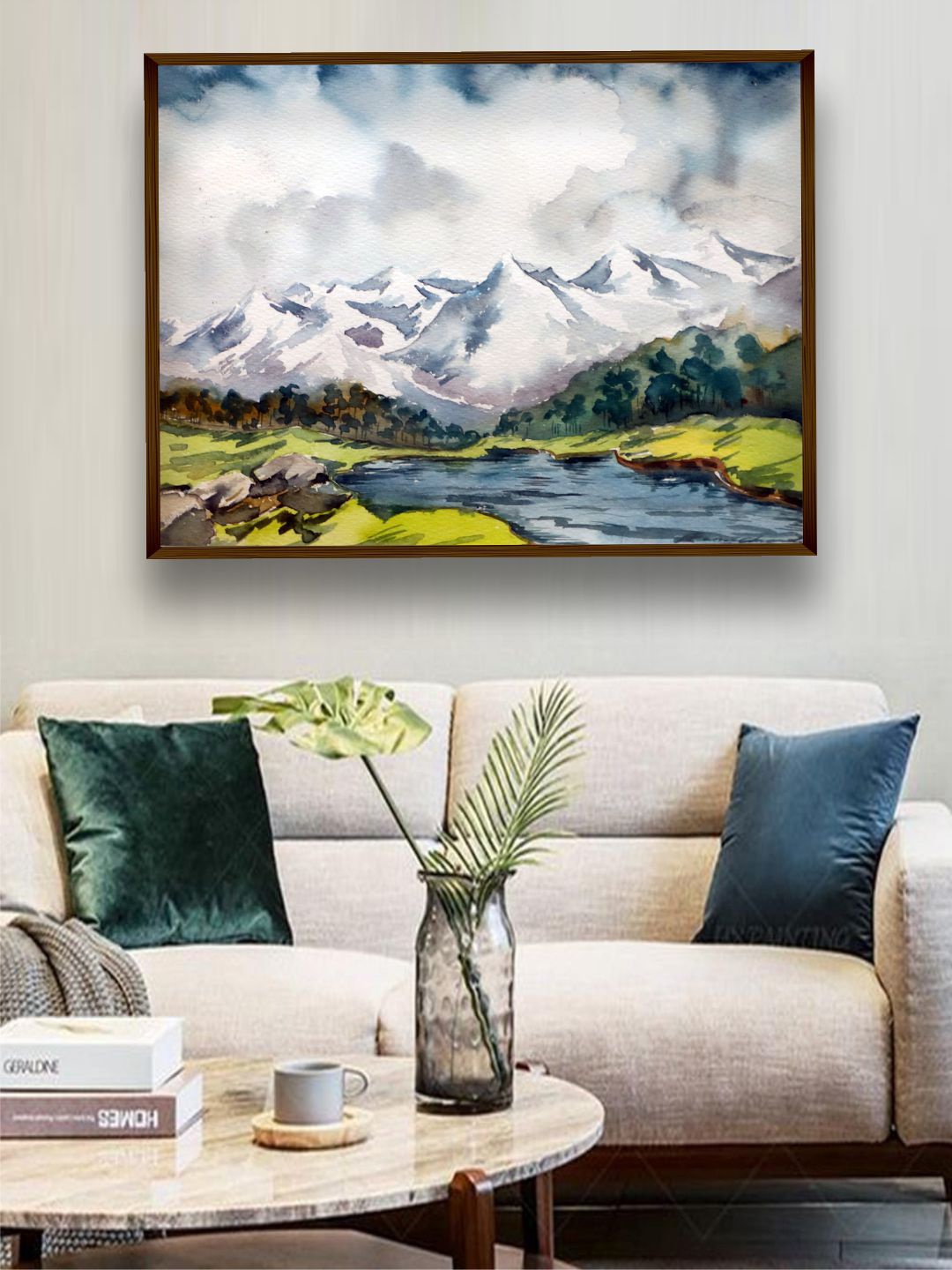 

The Art House Blue & Green Framed Wall Painting