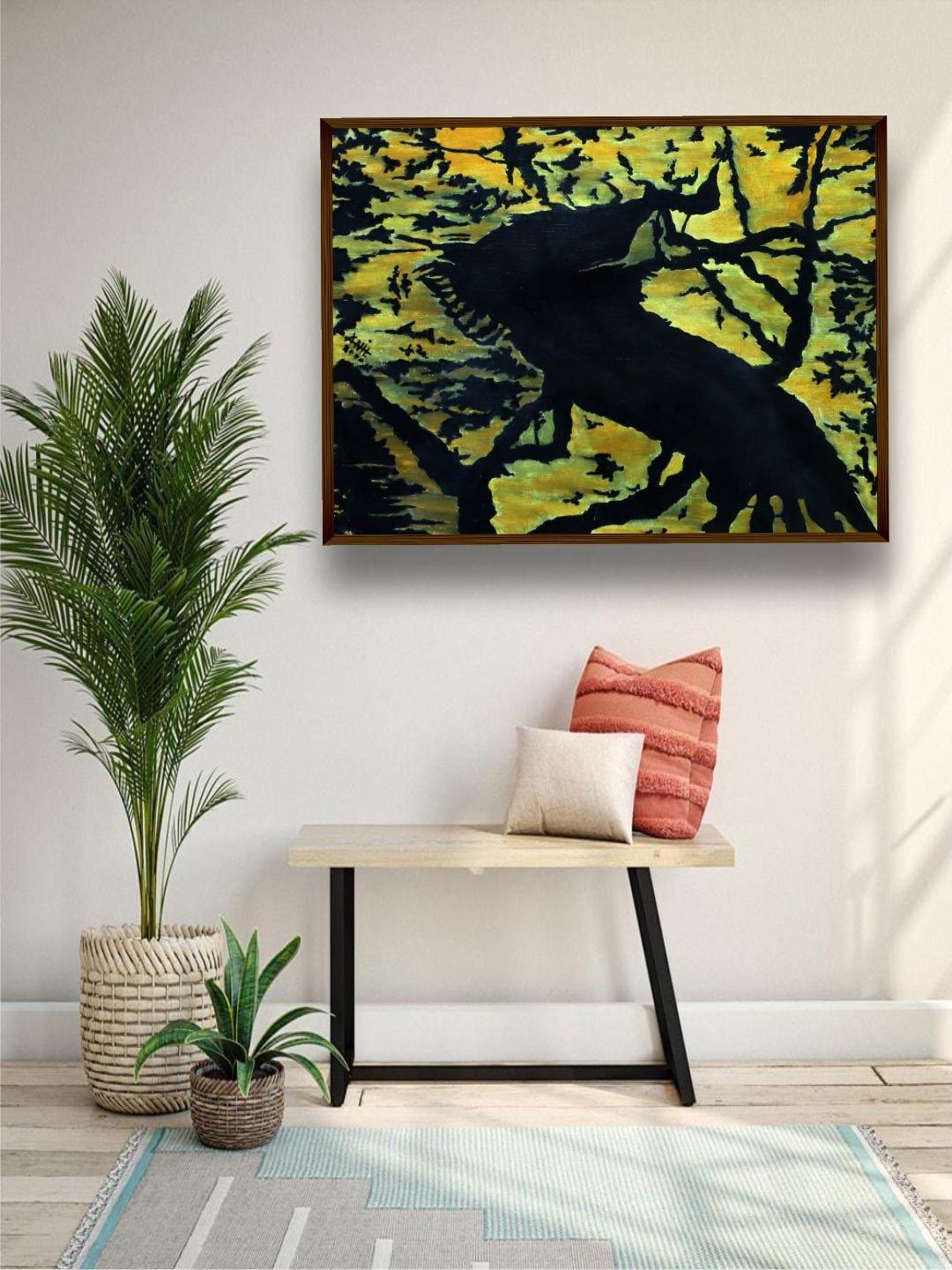 

The Art House Black & Green Abstract Painting Wall Art