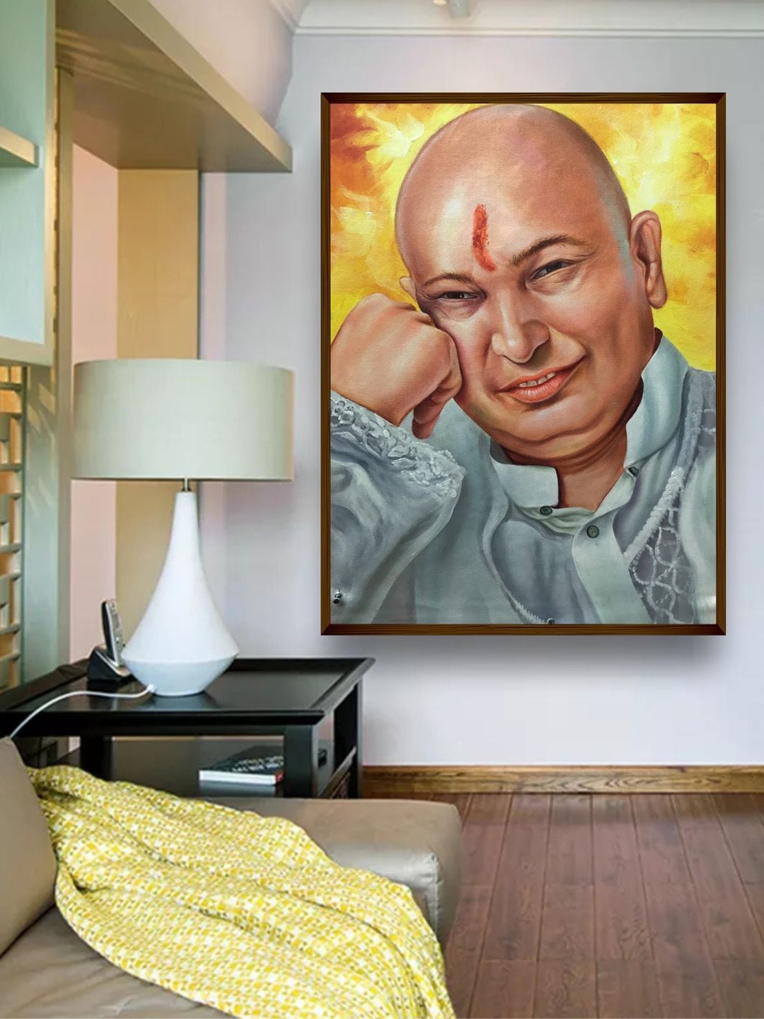 

The Art House Yellow& Beige Colored Abstract Painting Wall Art